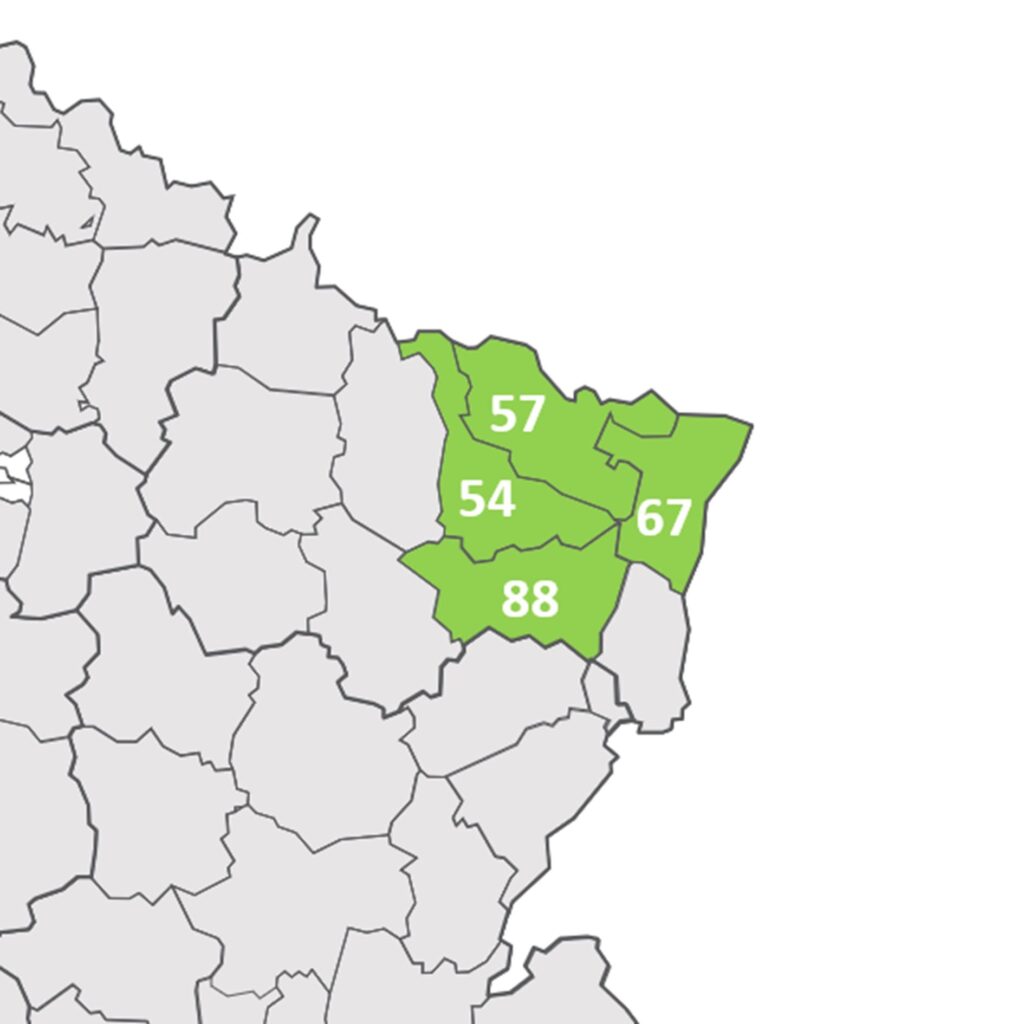 Departements couverts par SAS Huyet